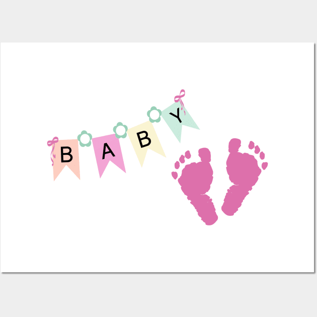 Baby girl foot prints Wall Art by GULSENGUNEL